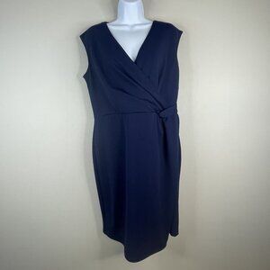 Womens Side Knot Sheath Dress XLarge Navy Blue Timeless Classic Career Night Out